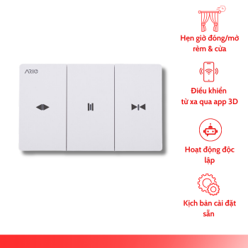 Công tắc rèm cửa cuốn cửa cổng thông minh chữ nhật Ario